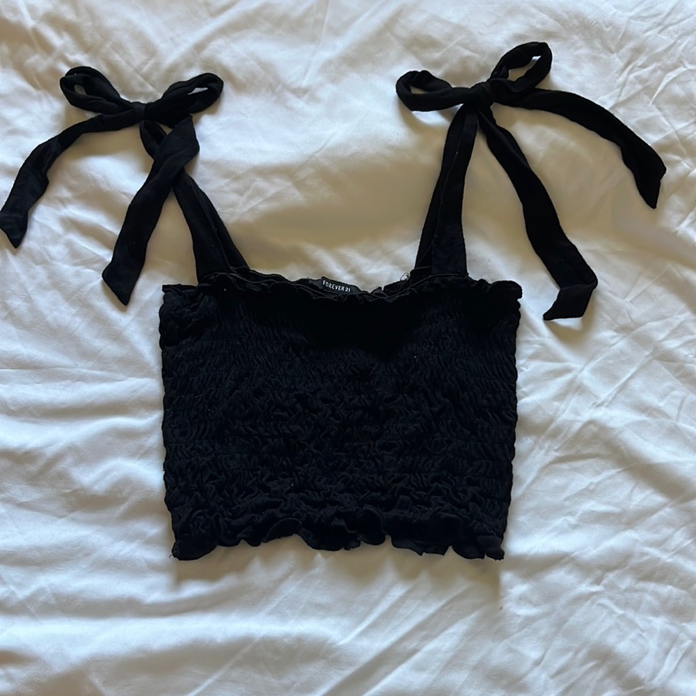 Black Crop top Stretchy
